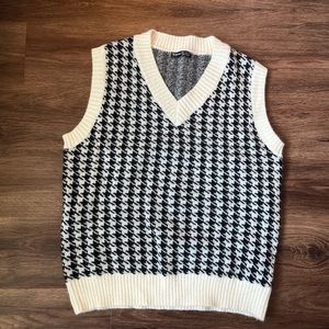 houndstooth sweater vest